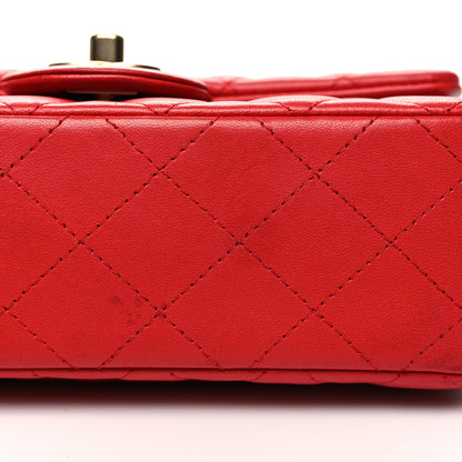Chanel Lambskin Quilted Mini Rectangular Flap Red 12 of 12