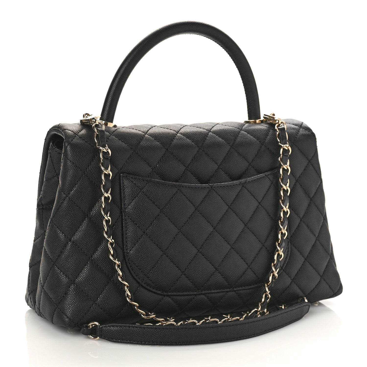 Chanel Caviar Quilted Small Coco Handle Flap Black 3 of 9