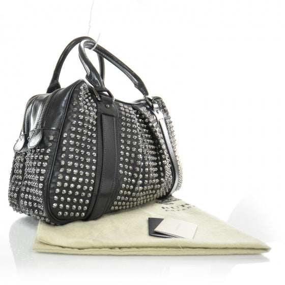 Prorsum Leather Studded Knight Satchel Black