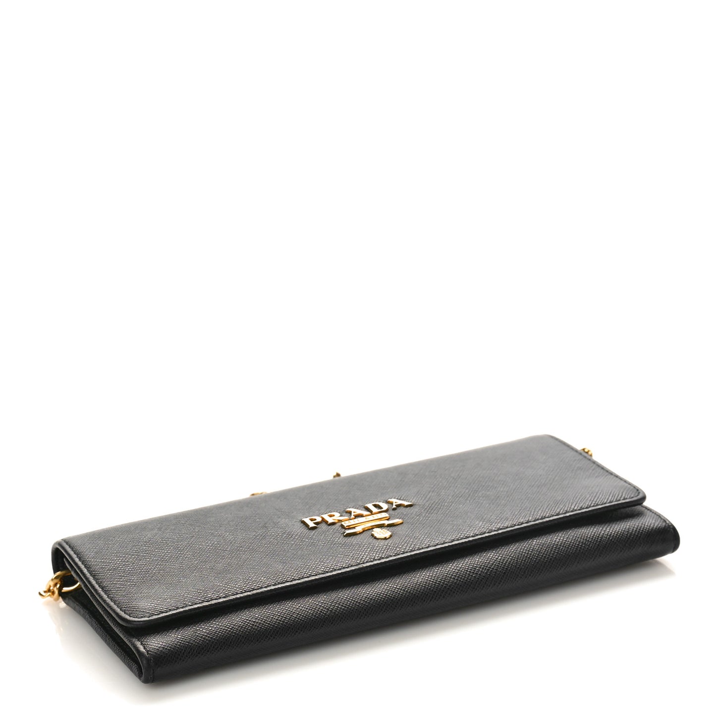 Saffiano Lux Chain Wallet Black