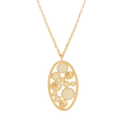 Roberto Coin 18K Yellow Gold Diamond Enamel Bollicine Pendant Necklace White 6 of 7