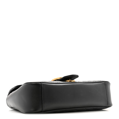 Gucci Calfskin Matelasse Small GG Marmont Shoulder Bag Black 4 of 13