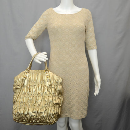 Prada Nappa Gaufre Tote Platino 2 of 7