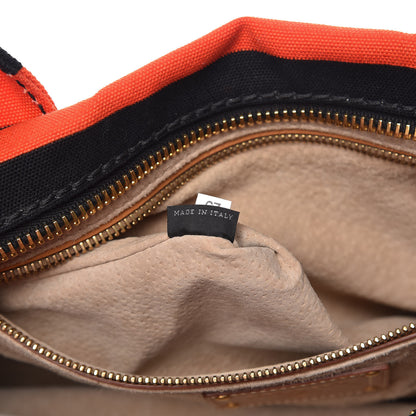 Prada Canapa Striped Tote Arancio 8 of 19