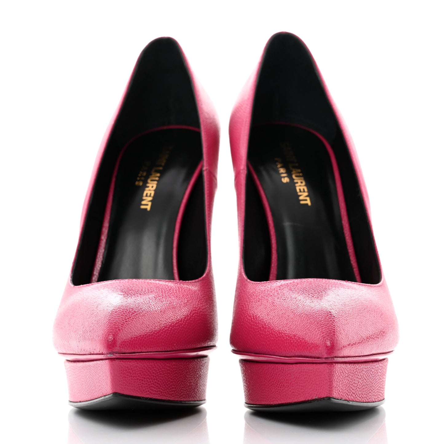 Pebbled Calfskin Janis 105 Platform Pumps 39 Fuchsia