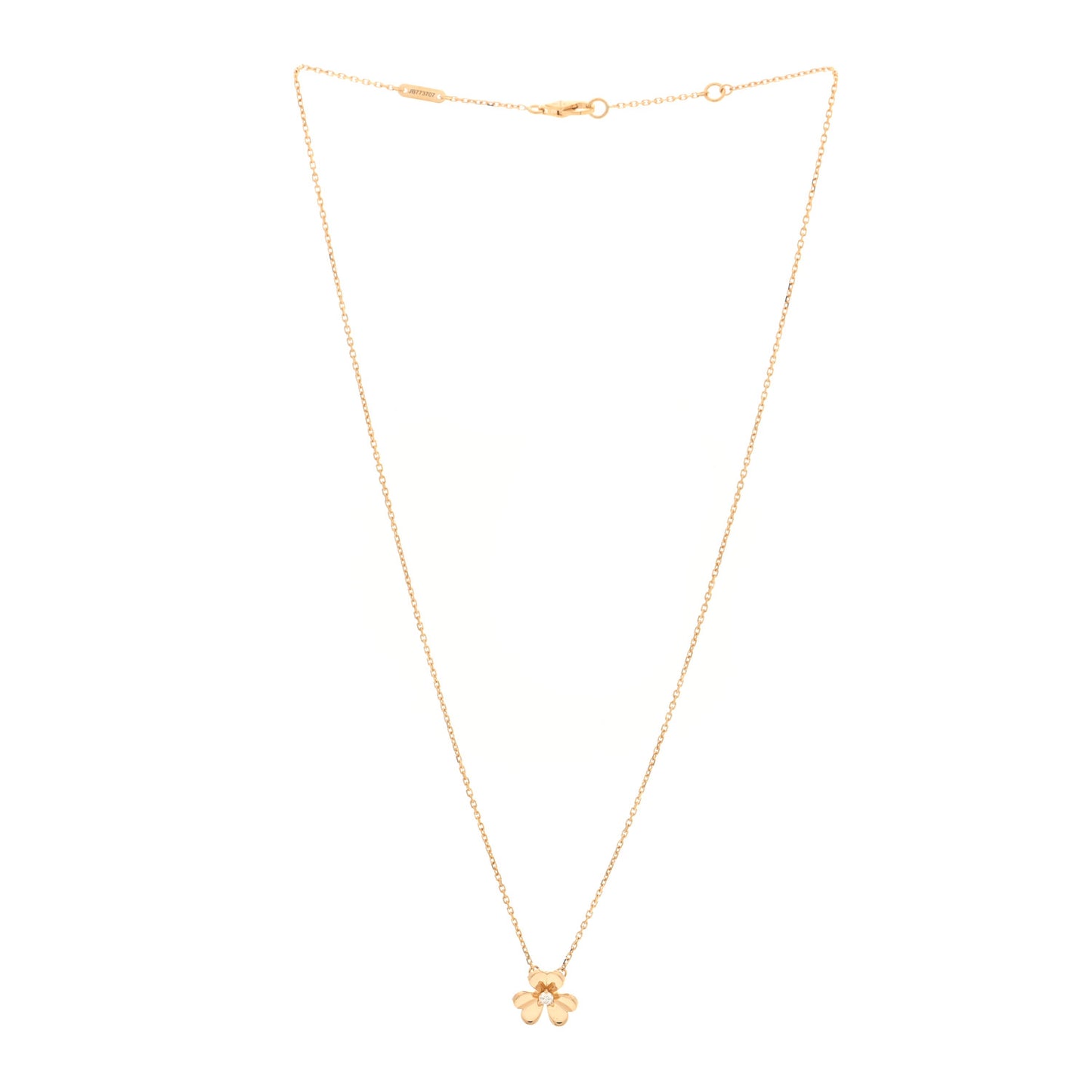 18K Yellow Gold Diamond Mini Frivole Pendant Necklace