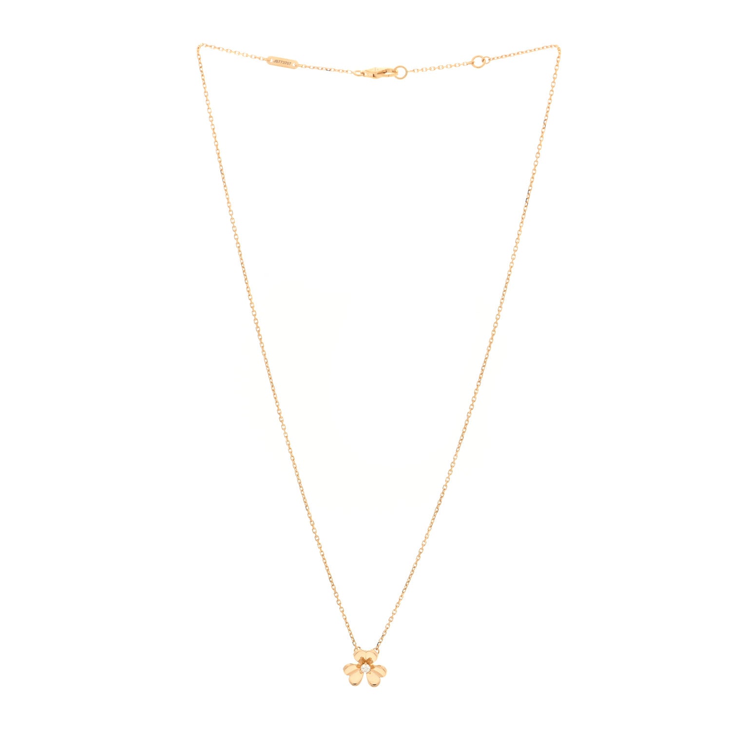 Van Cleef & Arpels 18K Yellow Gold Diamond Mini Frivole Pendant Necklace 3 of 4