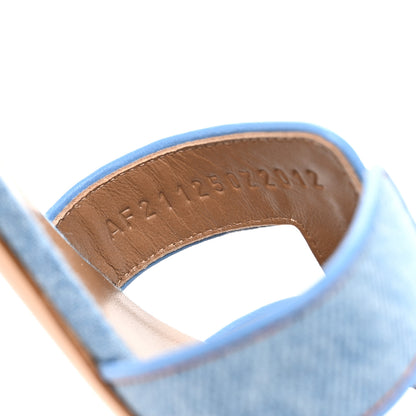 Hermes Denim Oasis Sandals 37 Bleu Clair 9 of 10