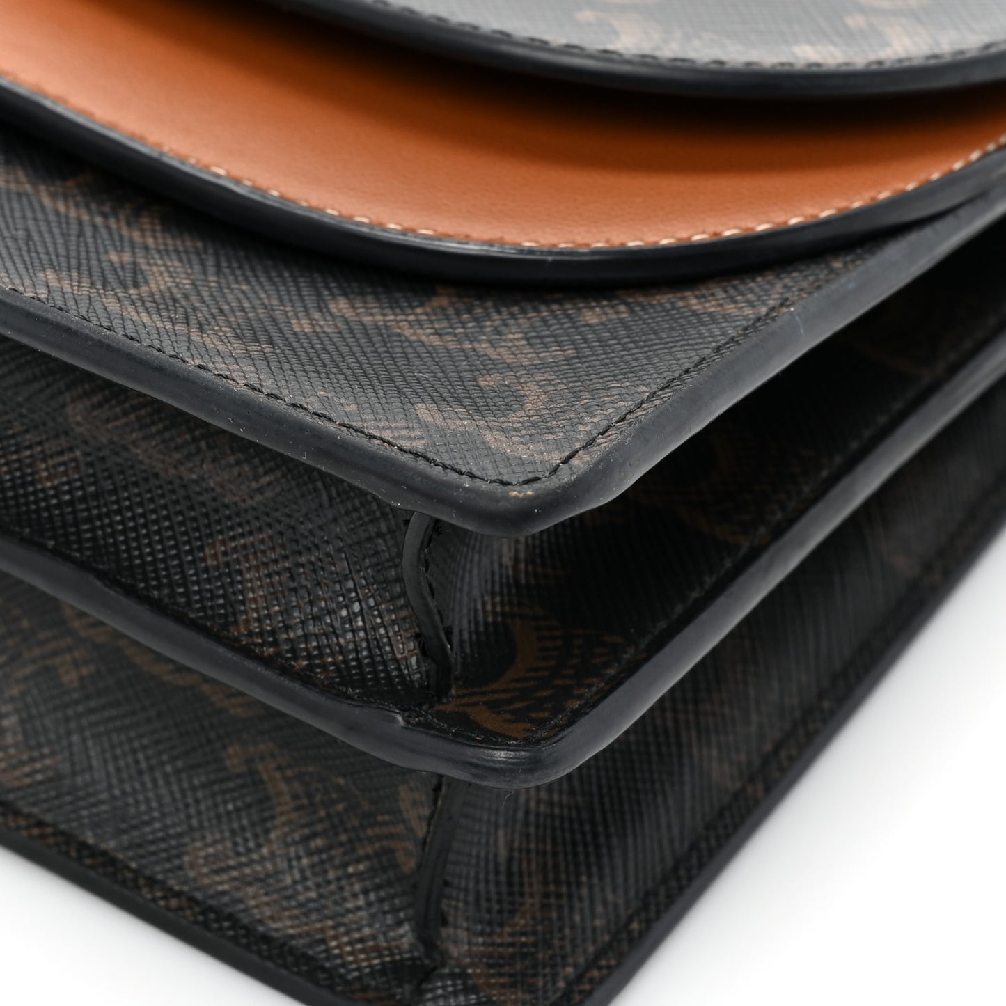 Triomphe Canvas Lambskin Wallet On Strap Tan