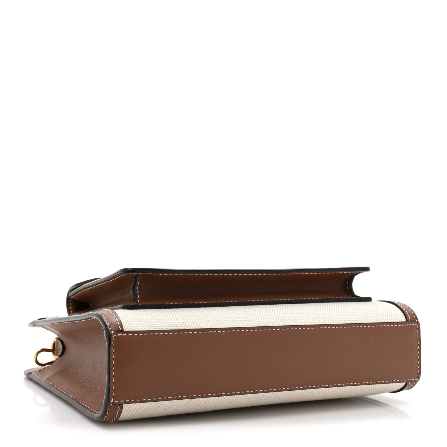 Burberry Canvas Smooth Calfskin Two Tone Mini Pocket Bag Natural Malt Brown 4 of 13