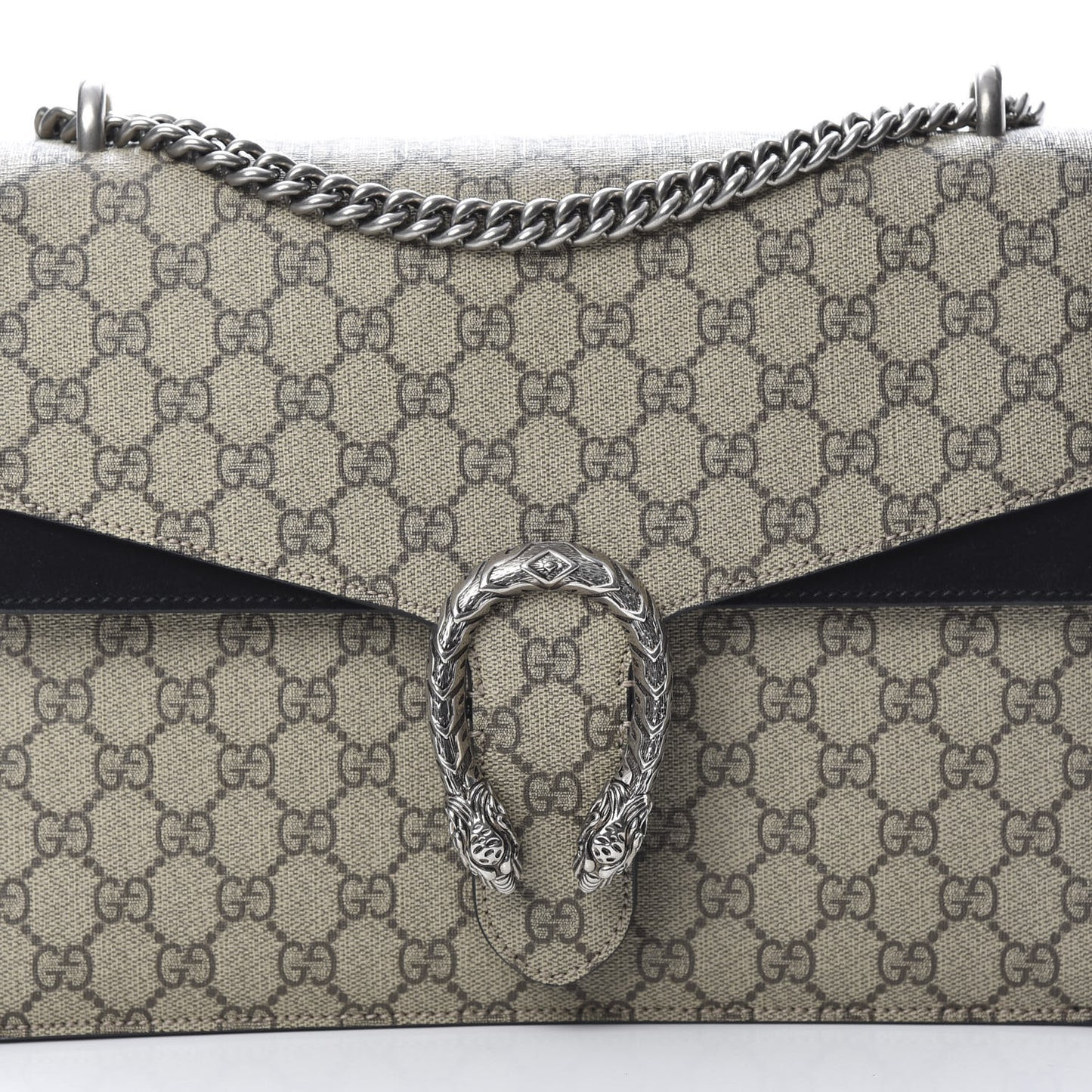 GG Supreme Monogram Medium Dionysus Shoulder Bag Black