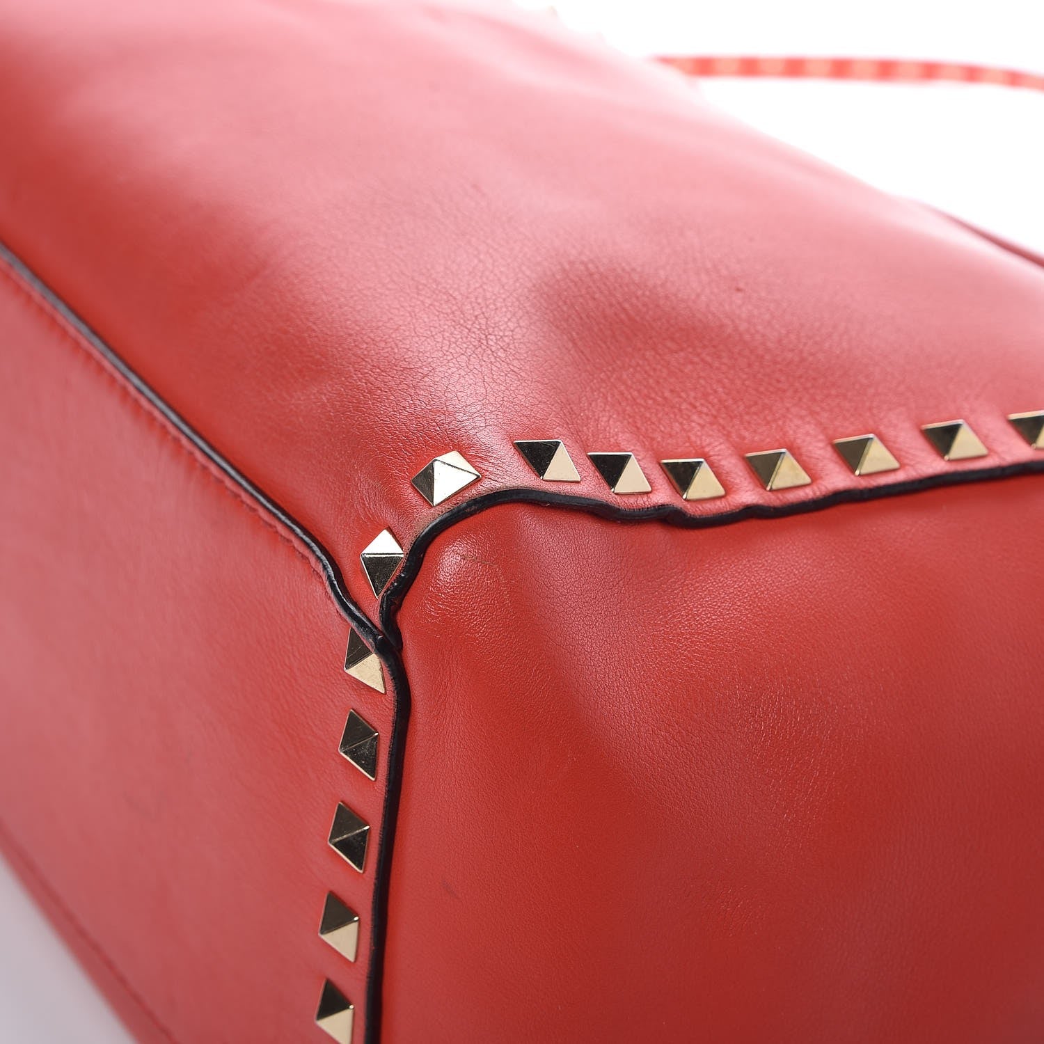 Valentino Garavani Vitello Rockstud Double Handle Tote English Red 18 of 20