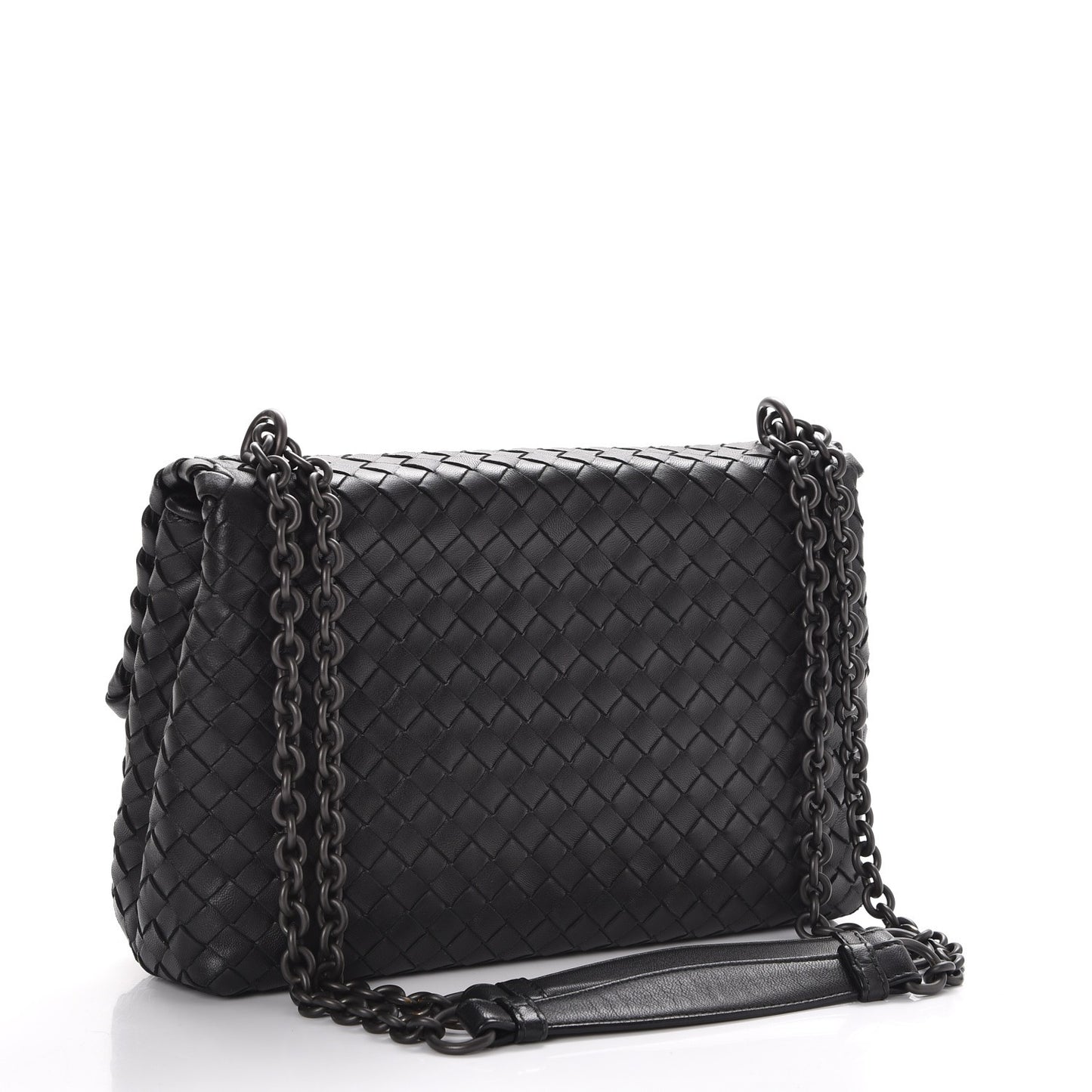 Nappa Intrecciato Small Olimpia Shoulder Bag Black