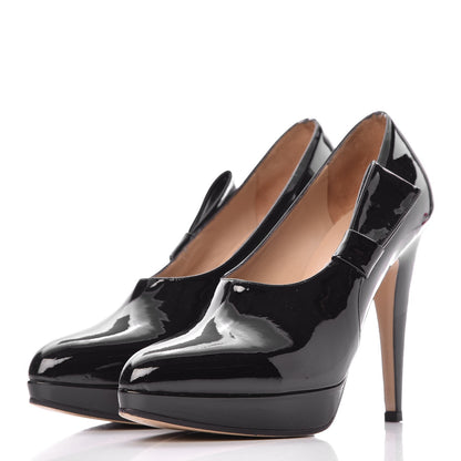 Valentino Garavani Patent Bow Mary Jane Platform Pumps 39.5 Black 3 of 12