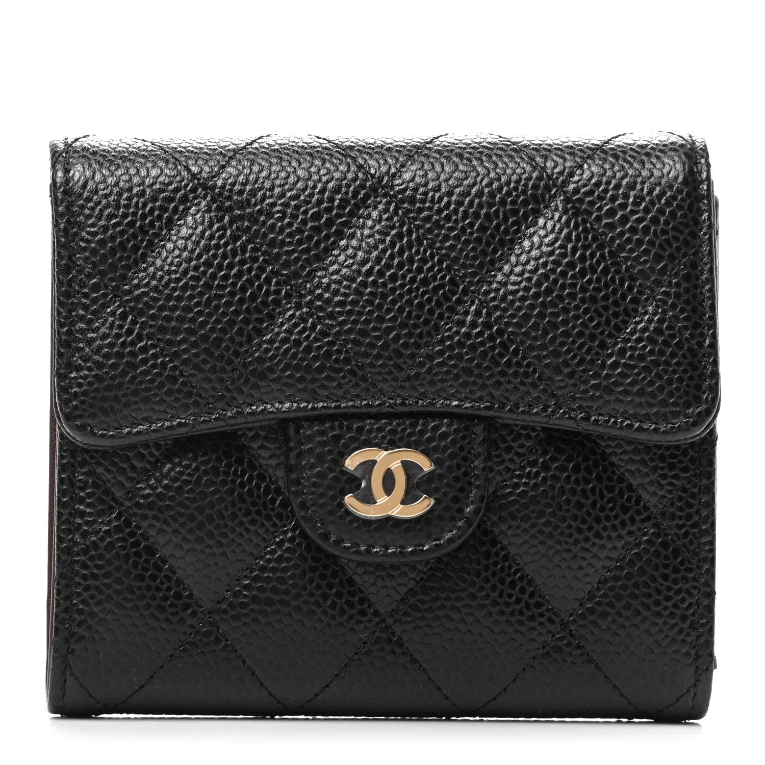 Chanel Caviar Quilted Compact Flap Wallet Black 1 of 8