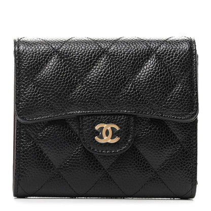 Chanel Caviar Quilted Compact Flap Wallet Black 1 of 8