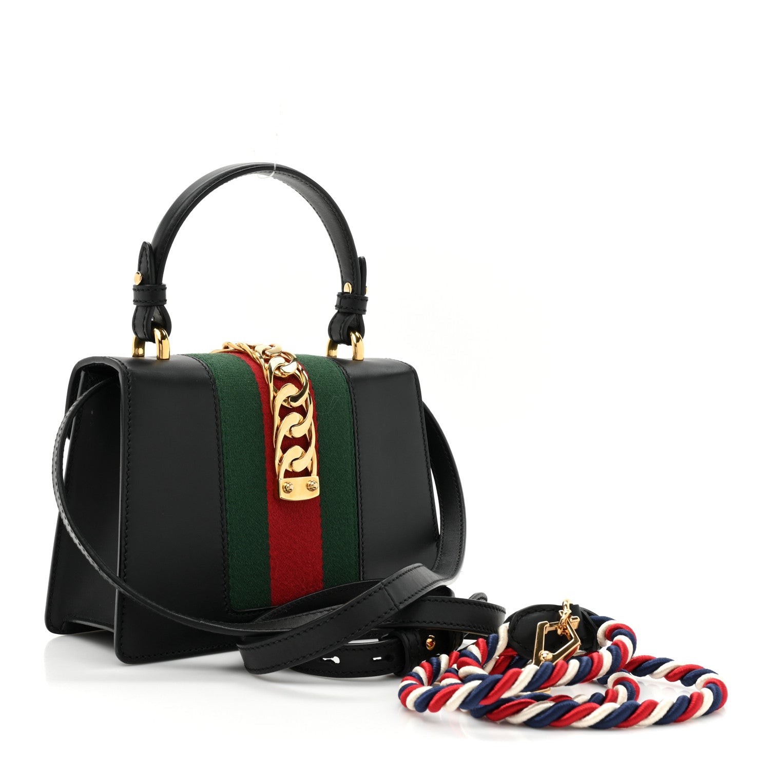 Gucci Calfskin Mini Sylvie Top Handle Bag Black 3 of 14
