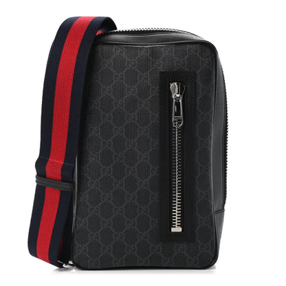 Gucci GG Supreme Monogram Web Belt Bag Black Grey 1 of 9