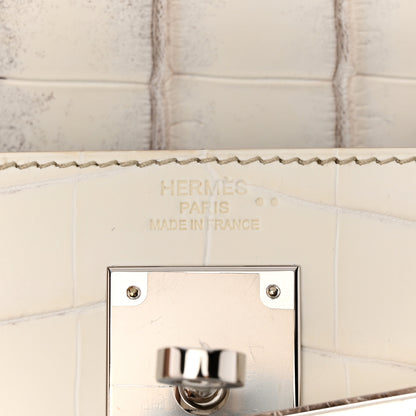 Hermes Matte Niloticus Crocodile Himalaya Kelly Retourne 28 White 6 of 12