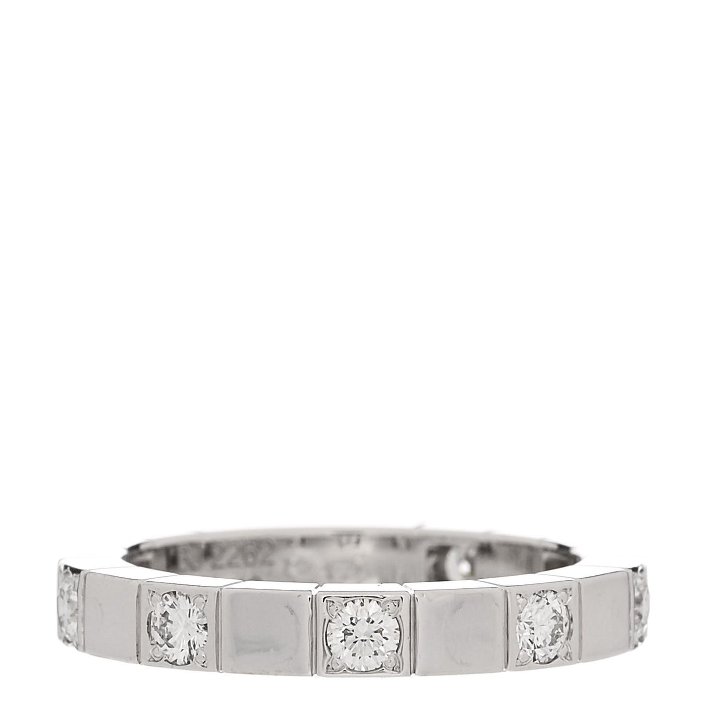 18K White Gold Diamond Lanieres Half Eternity Band Ring 48 4.5