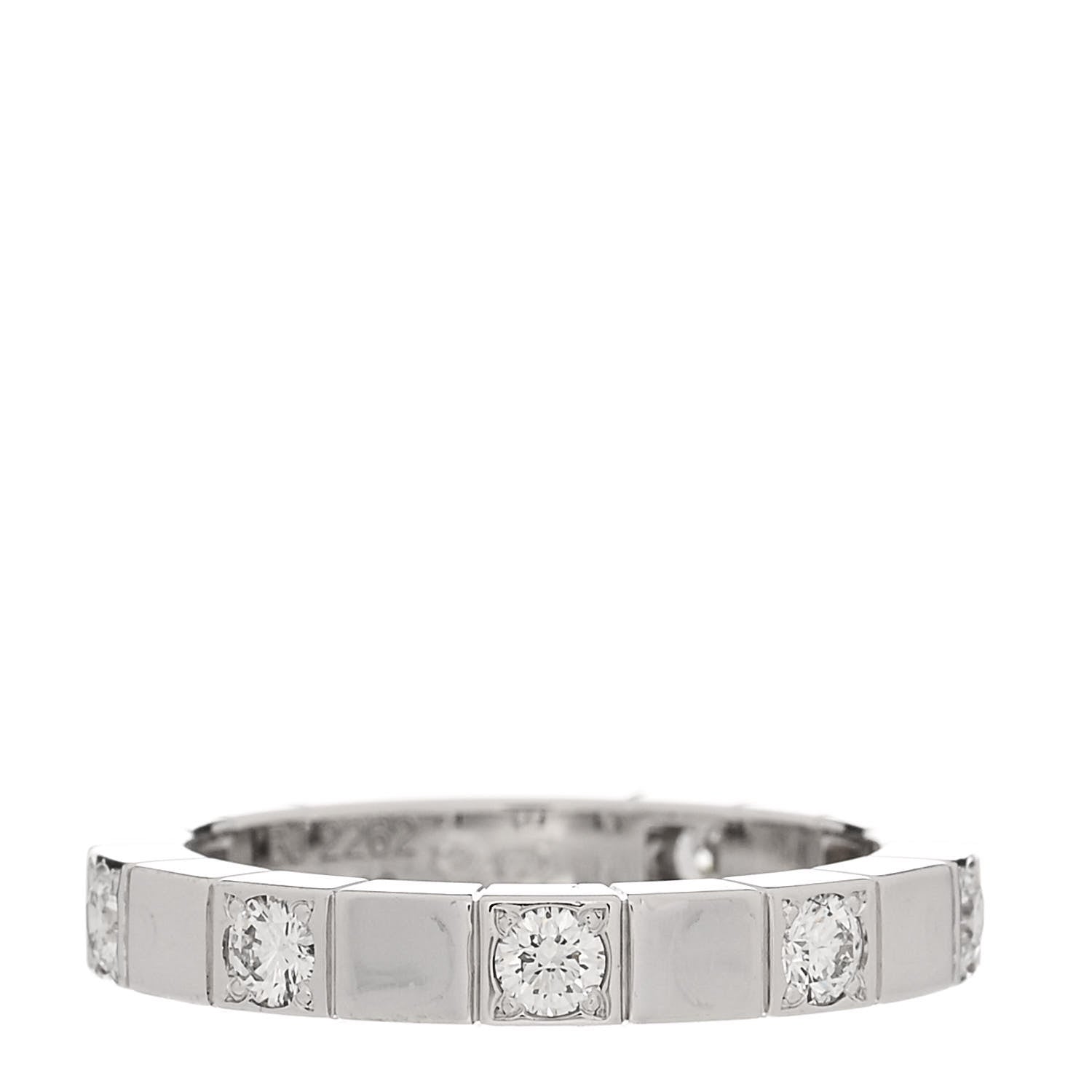 Cartier 18K White Gold Diamond Lanieres Half Eternity Band Ring 48 4.5 3 of 5