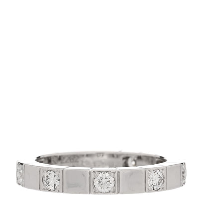 Cartier 18K White Gold Diamond Lanieres Half Eternity Band Ring 48 4.5 3 of 5