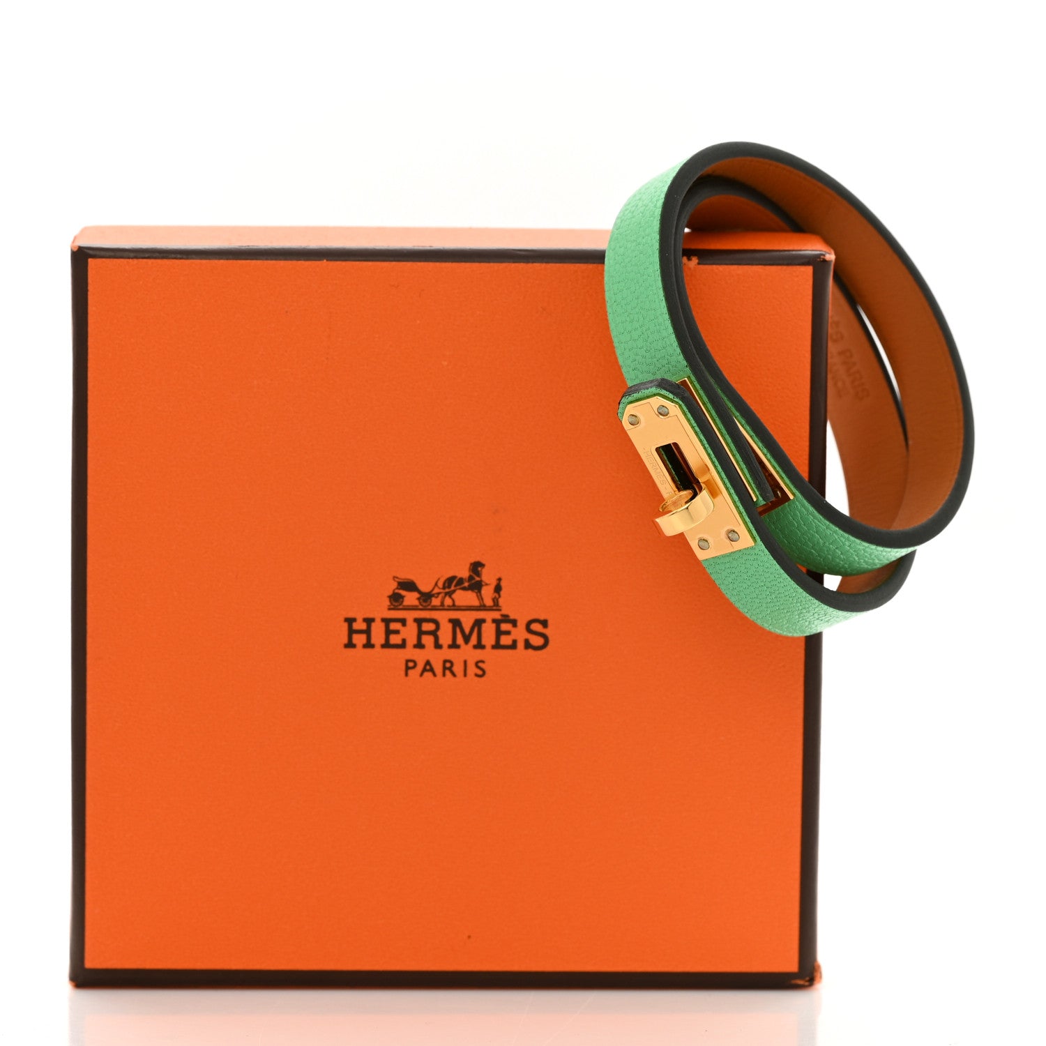Hermes Chevre Chamkila Mini Kelly Double Tour Bracelet T1 Vert Comics 5 of 5
