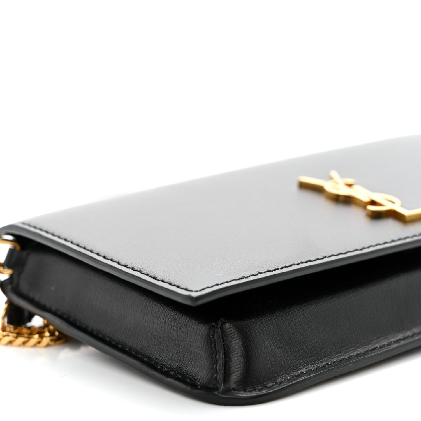 Smooth Calfskin Monogram Phone Holder Crossbody Black