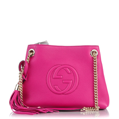 Gucci Cellarius Calfskin Small Soho Chain Shoulder Bag Bright Bouganville 1 of 7