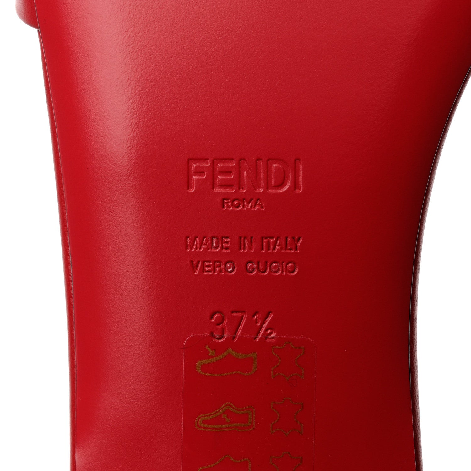 Fendi Vitello Cuoio Baguette Flat Slide Sandals 37.5 Lampone 7 of 8