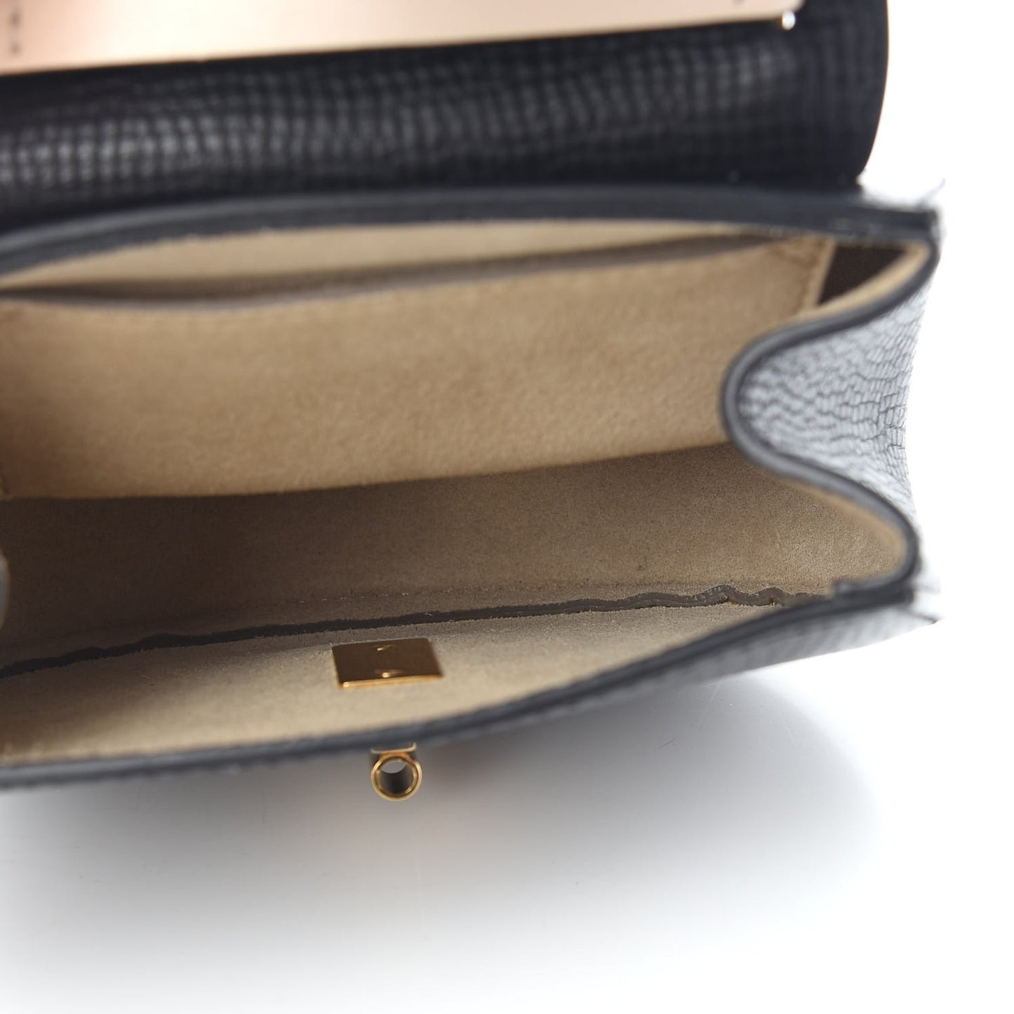 Textured Calfskin Lambskin Nano Drew Shoulder Bag Black