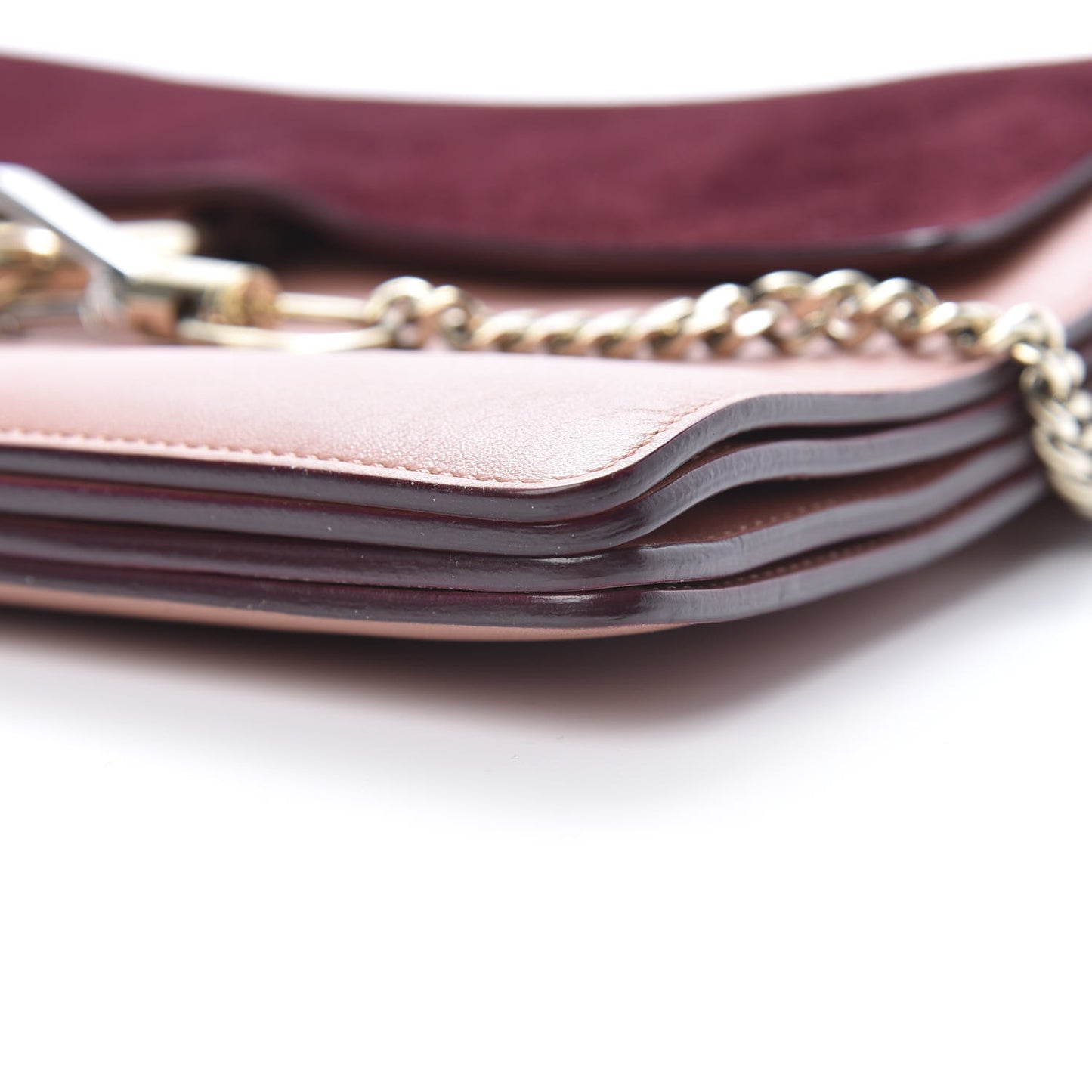 Calfskin Suede Medium Faye Shoulder Bag Misty Rose Dark Purple