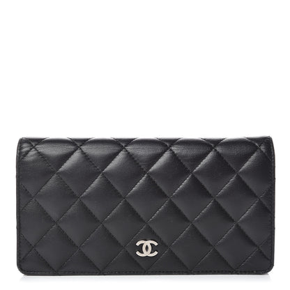Chanel Lambskin Quilted Yen Wallet Black 1 of 9