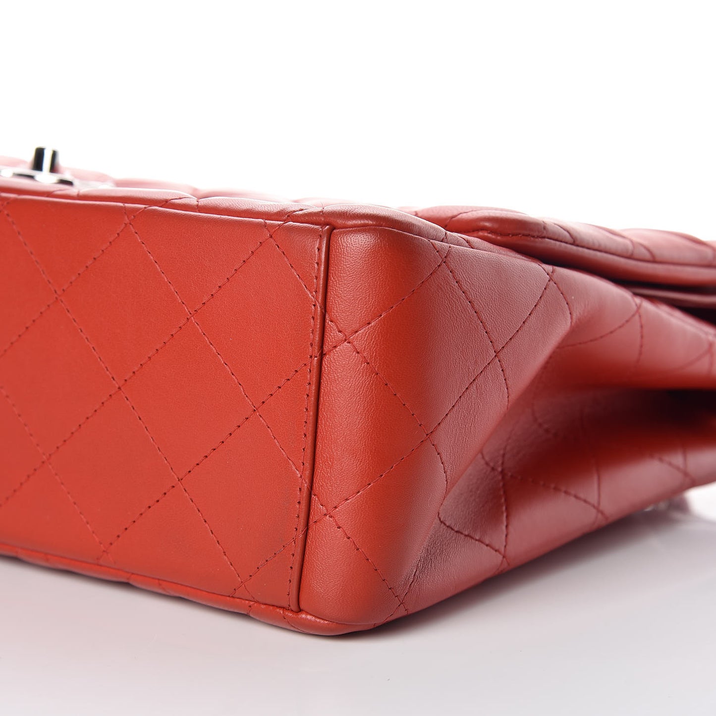 Lambskin Quilted Maxi Double Flap Red