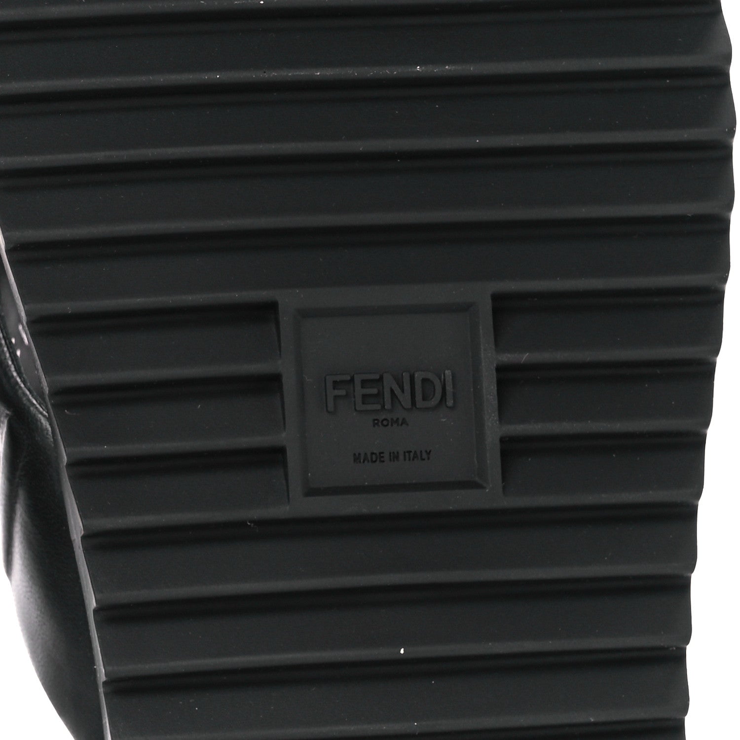 Fendi Nappa FF Embossed Mens Criss Cross Slide Sandals 10 Black 6 of 8