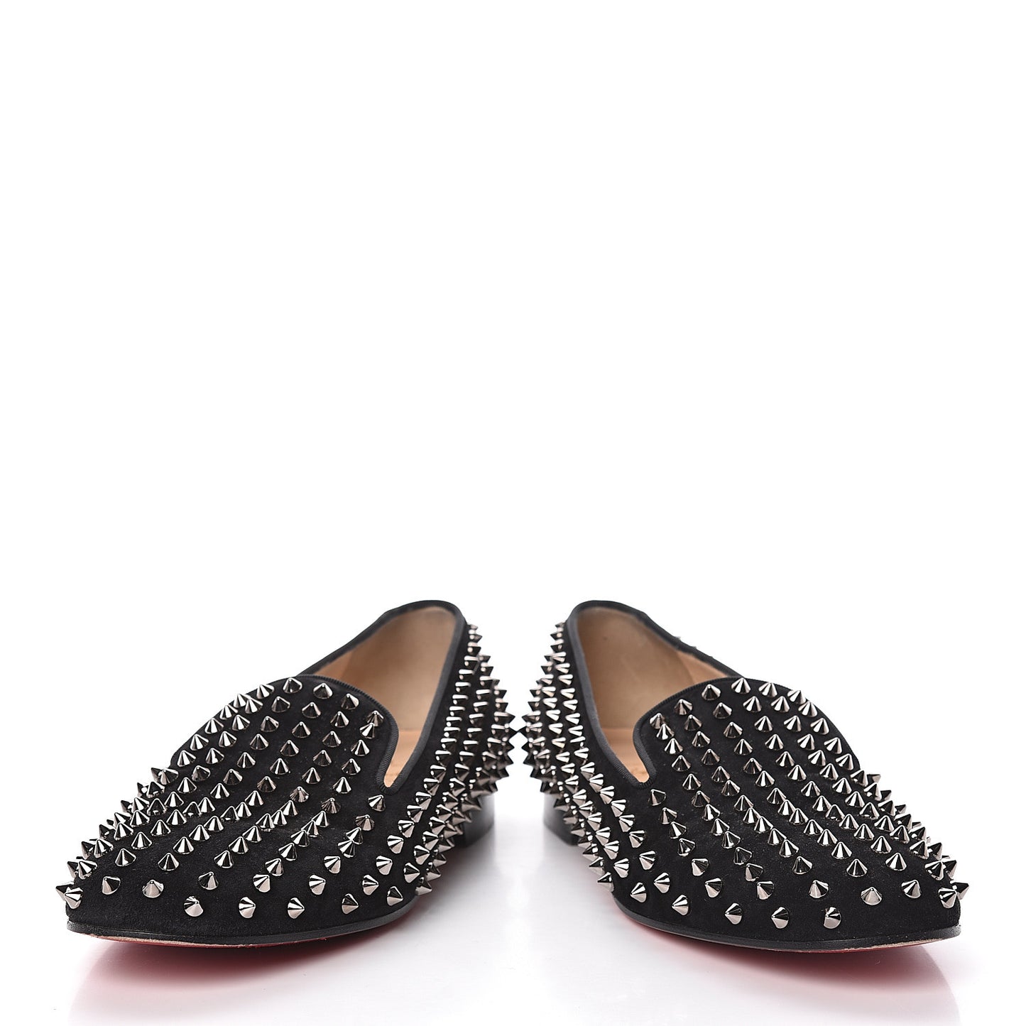 Suede Mens Rollerboy Spikes Flat Loafers 39.5 Black