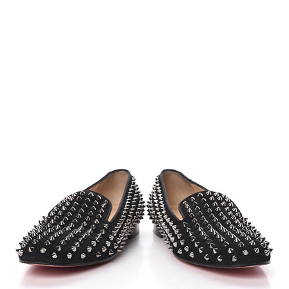 Christian Louboutin Suede Mens Rollerboy Spikes Flat Loafers 39.5 Black 14 of 14
