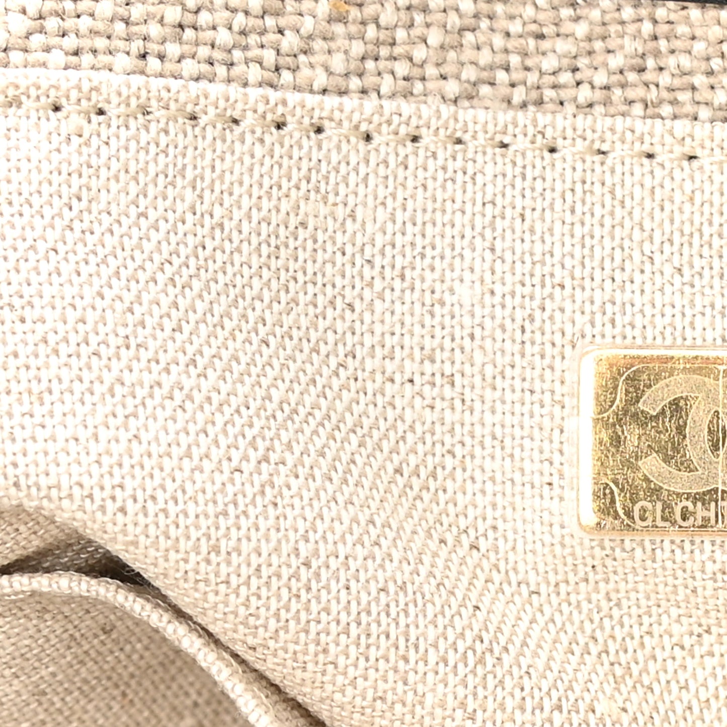 Mixed Fibers Small Deauville Tote Beige Black