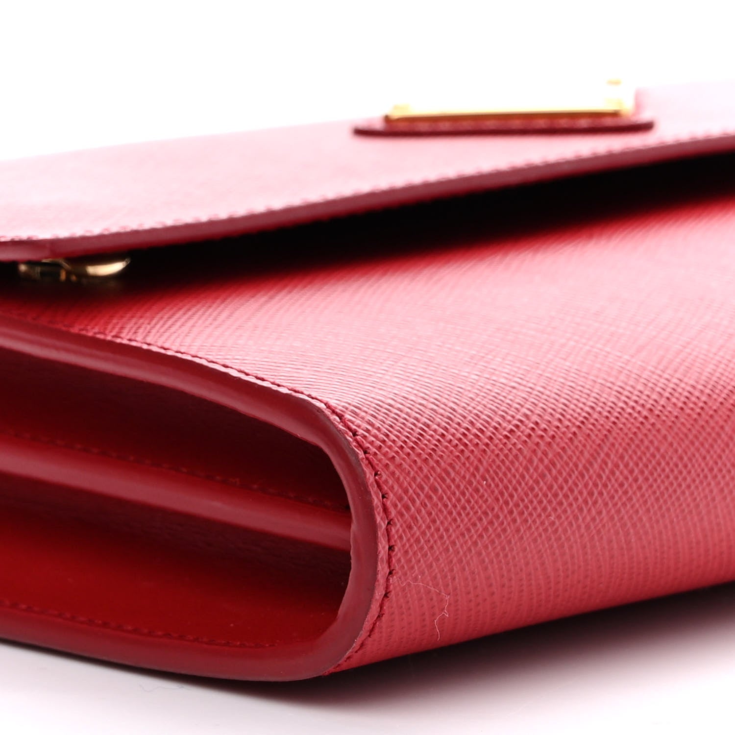 Prada Saffiano Wallet With Shoulder Strap Fuoco 10 of 11