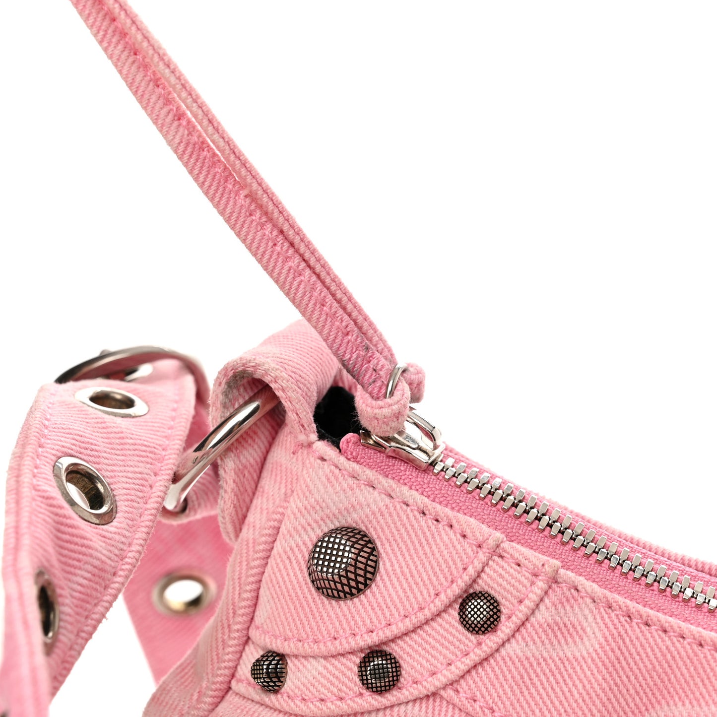 Denim BB Monogram Le Cagole Shoulder Bag XS Pink