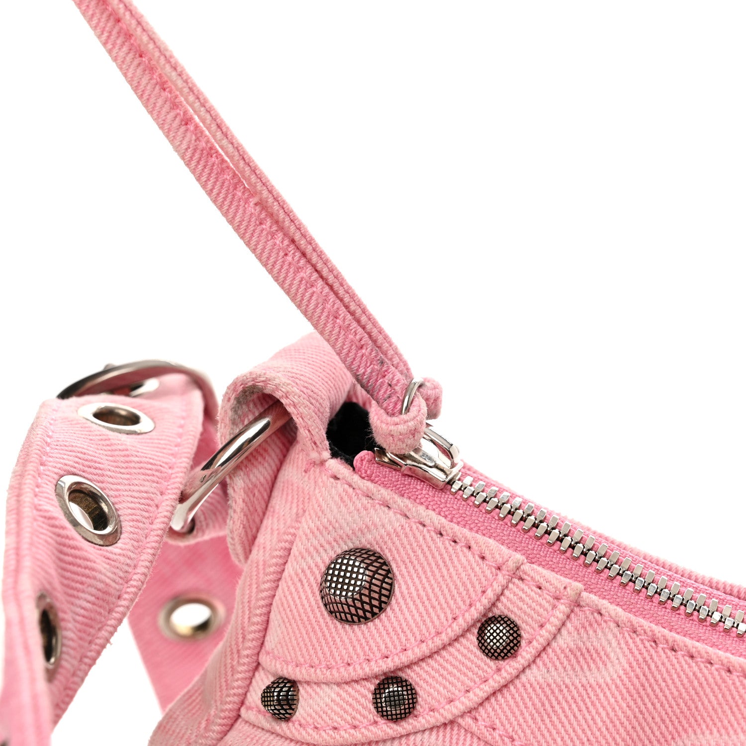Balenciaga Denim BB Monogram Le Cagole Shoulder Bag XS Pink 8 of 11