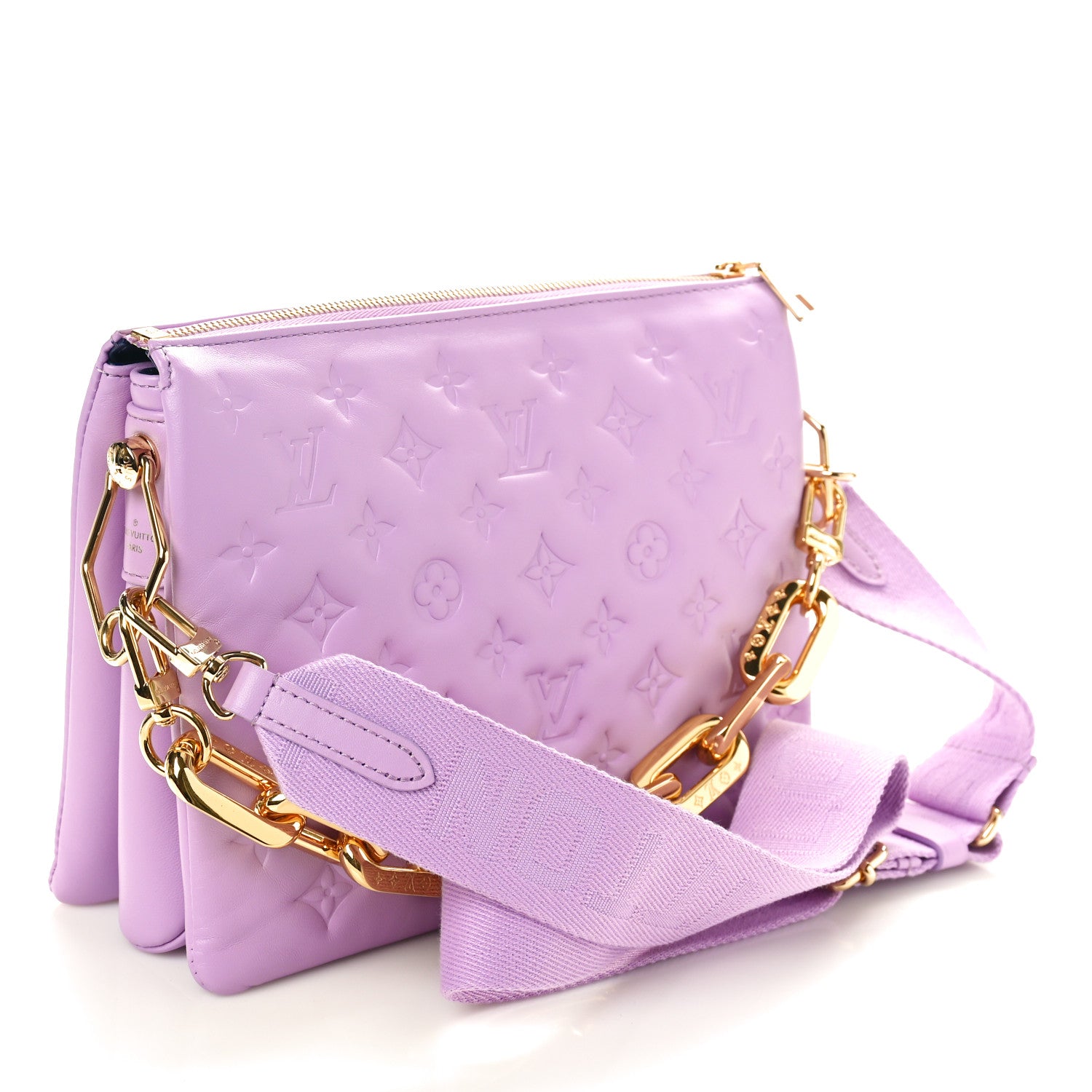 Louis Vuitton Lambskin Embossed Monogram Coussin PM Parme 3 of 9