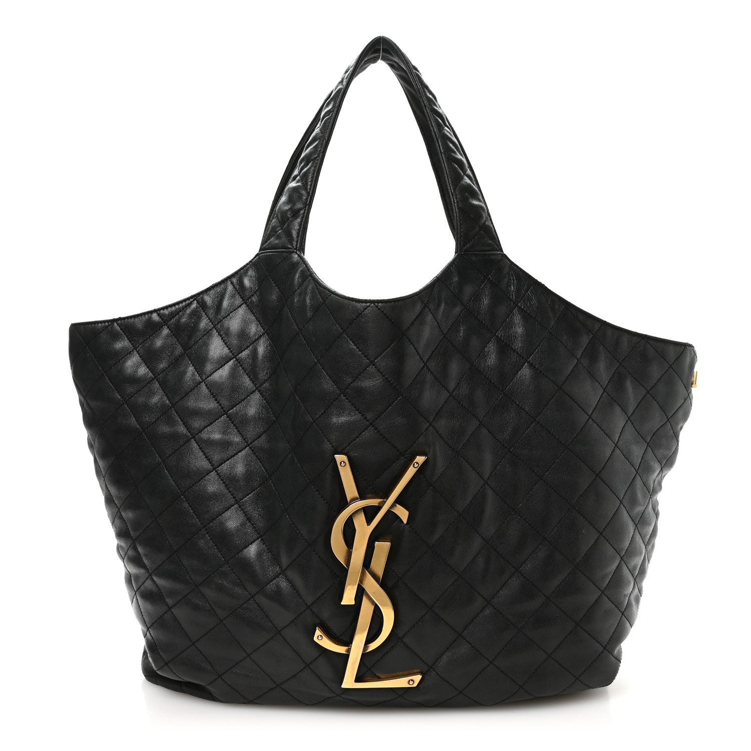 Saint Laurent Lambskin Quilted Maxi Icare Shopping Tote Black 1 of 12