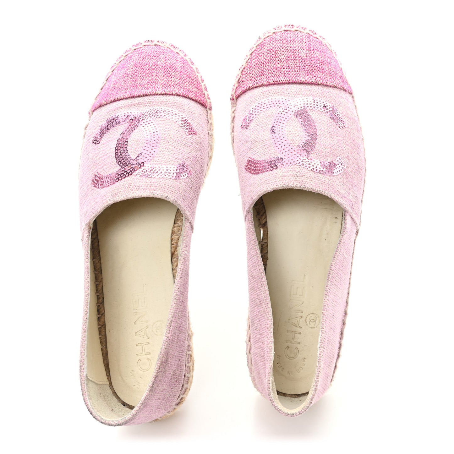 Toile Sequin CC Espadrilles 37 Pink Dark Pink
