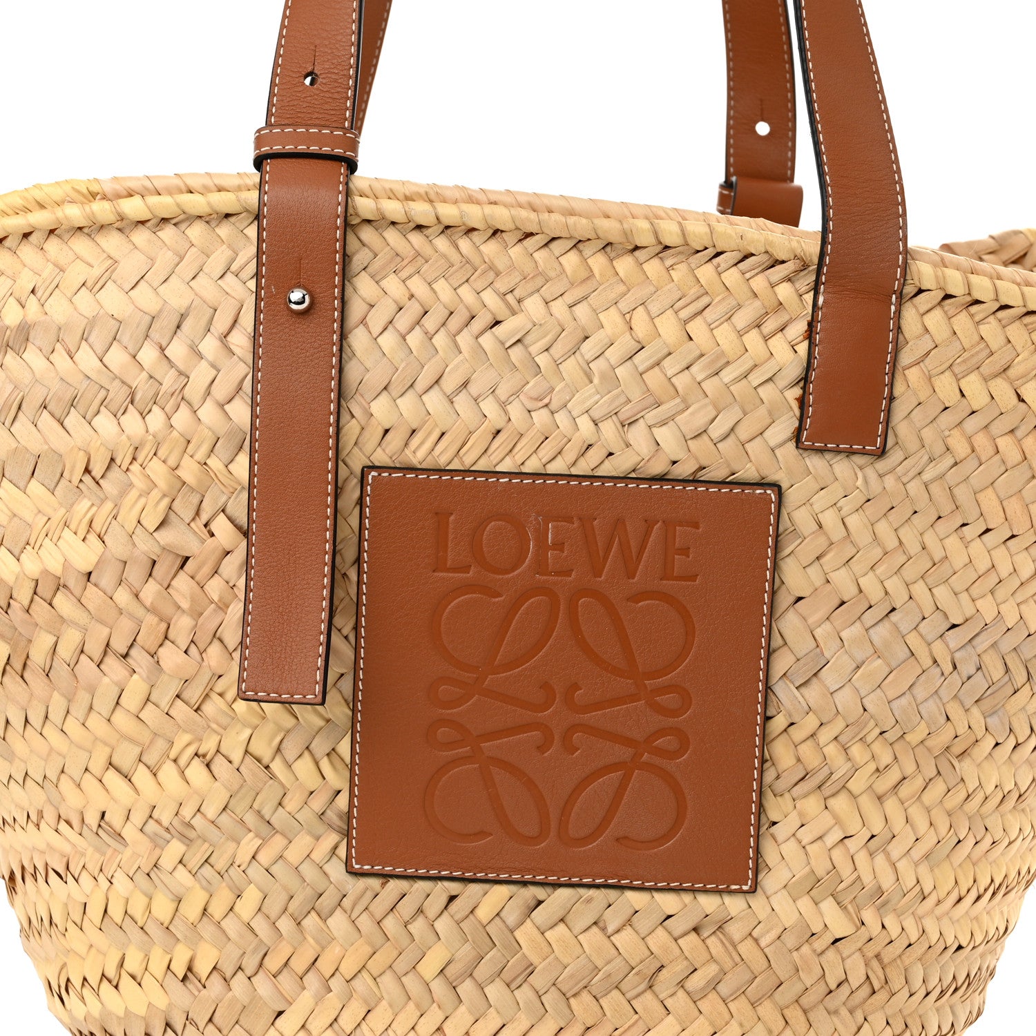 Loewe Raffia Basket Tote Bag Natural Tan 6 of 9