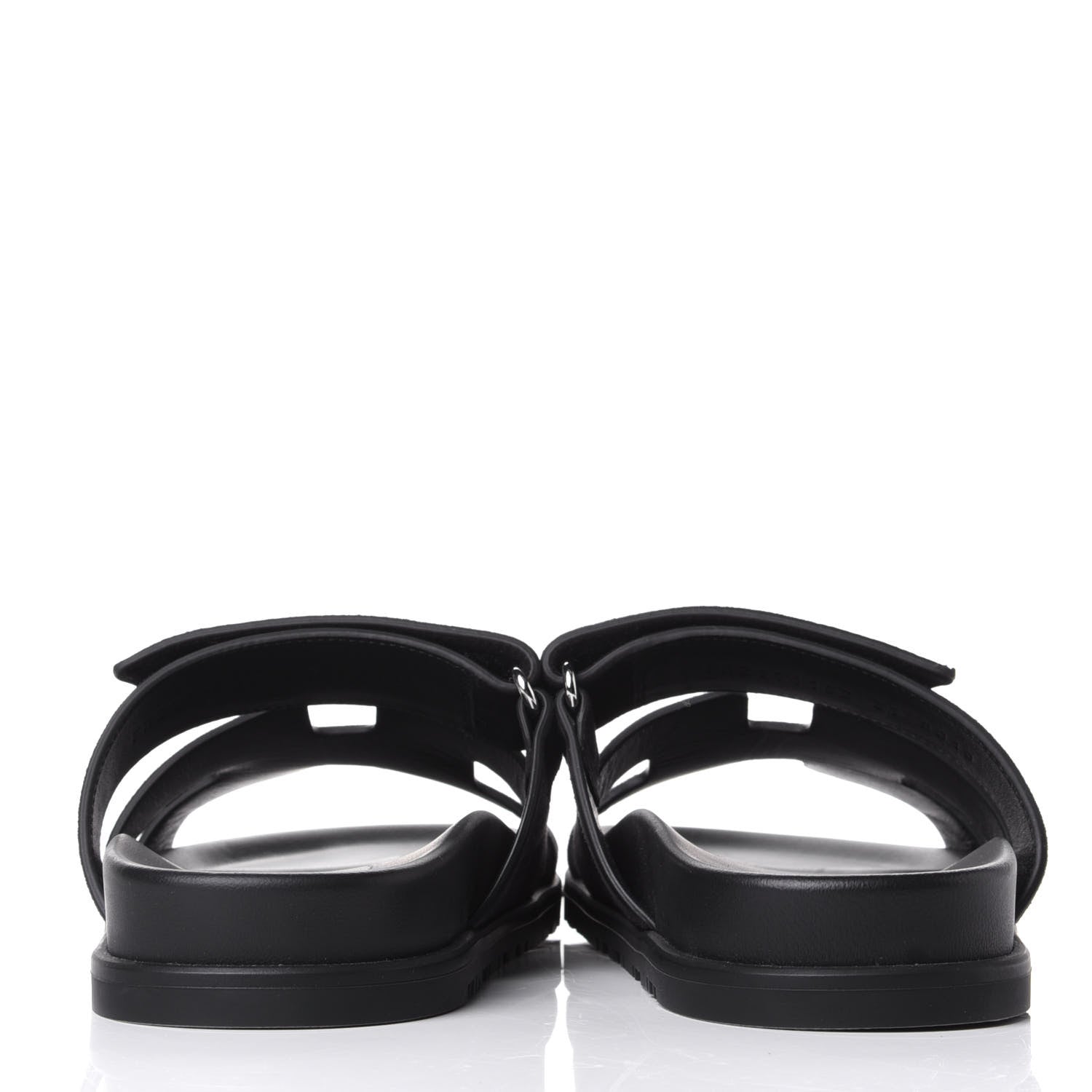 Hermes Suede Goatskin Womens Chypre Sandals 37 Black 6 of 11