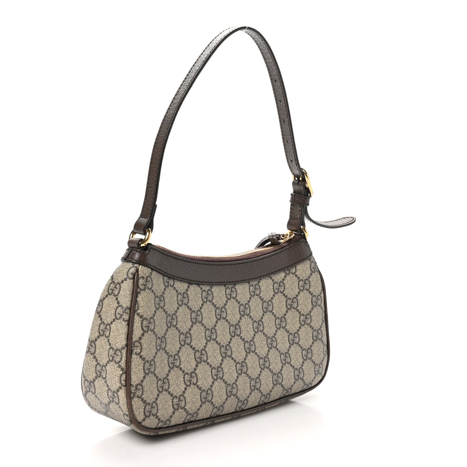 Gucci GG Supreme Monogram Textured Dollar Calfskin Small Ophidia Hobo Beige Ebony New Acero 3 of 10