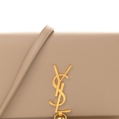 Saint Laurent Grain De Poudre Classic Monogram Kate Tassel Chain Wallet Dark Beige 8 of 12