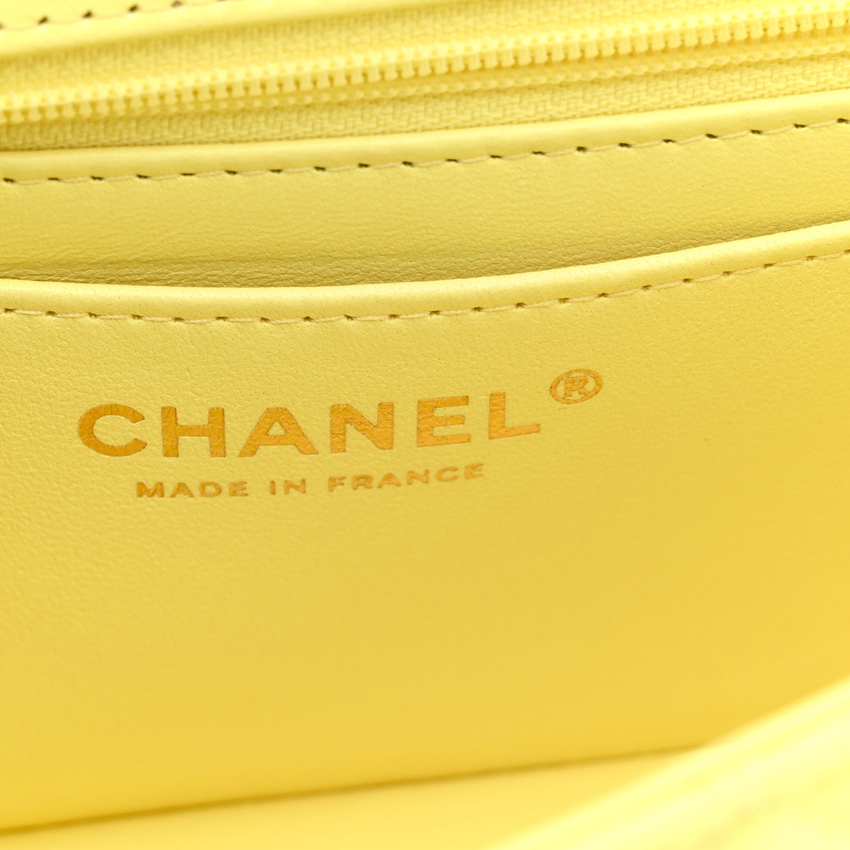 Chanel Lambskin Quilted Mini Chain Top Handle Rectangular Flap Light Yellow 6 of 10