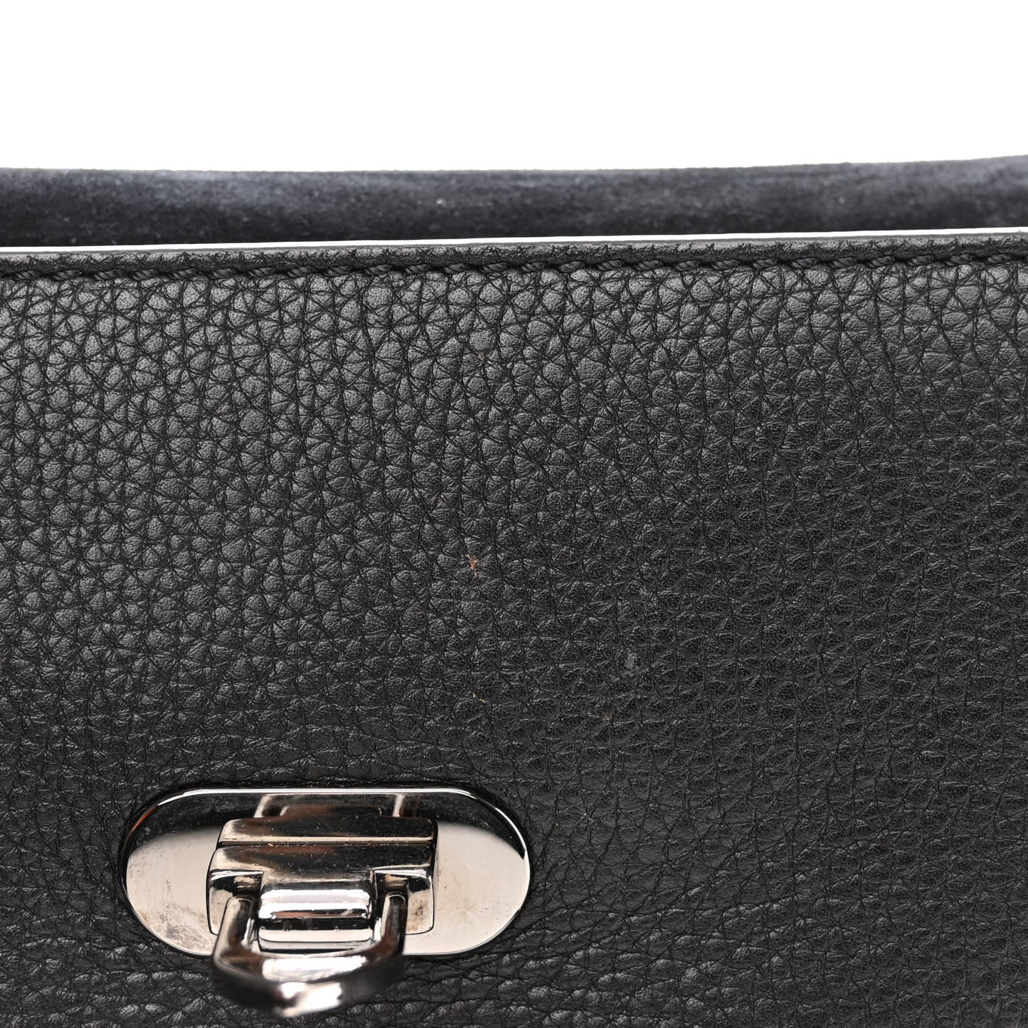 Pebbled Calfskin Onyx Medium Rockstud Rolling Flap Saddle Bag Black